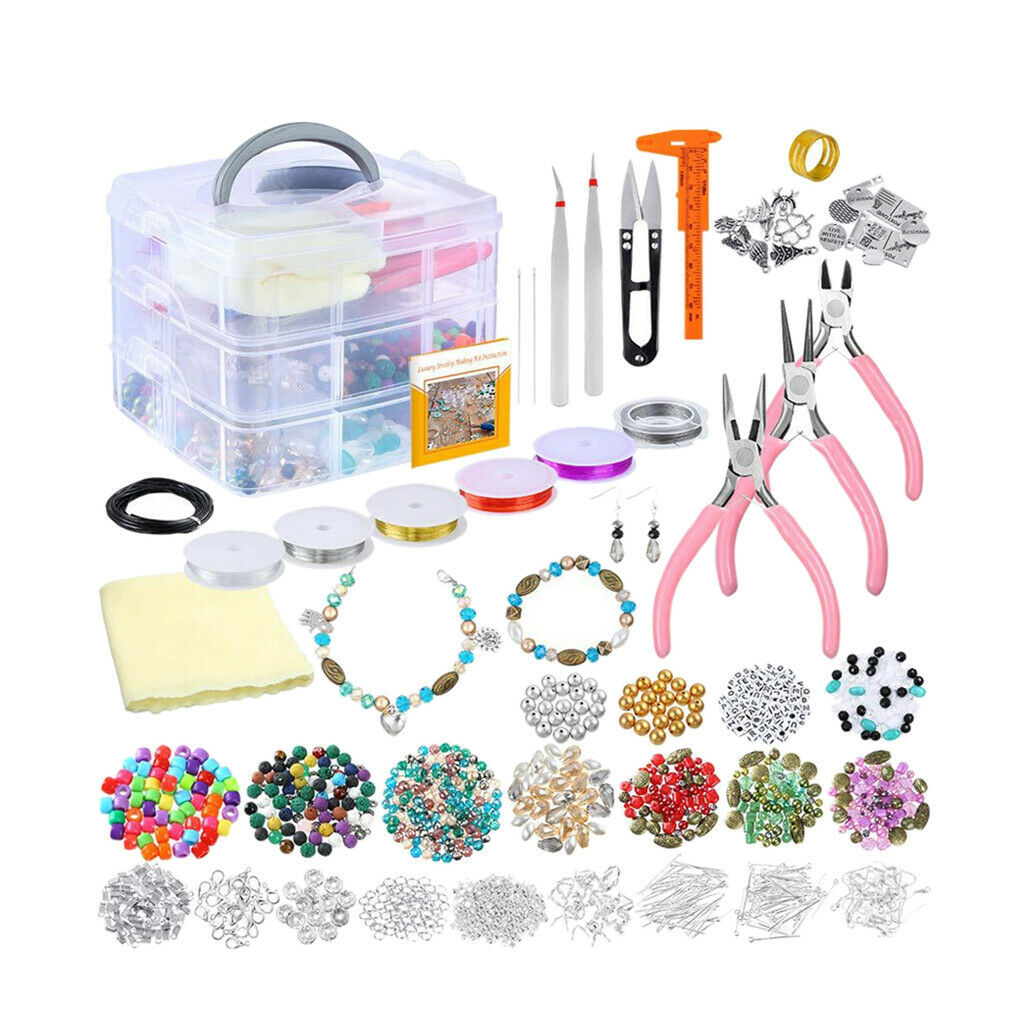 Jewelry Making Kit- DIY Beading Arts Crafts Kit for Beginners, Adults - Includes