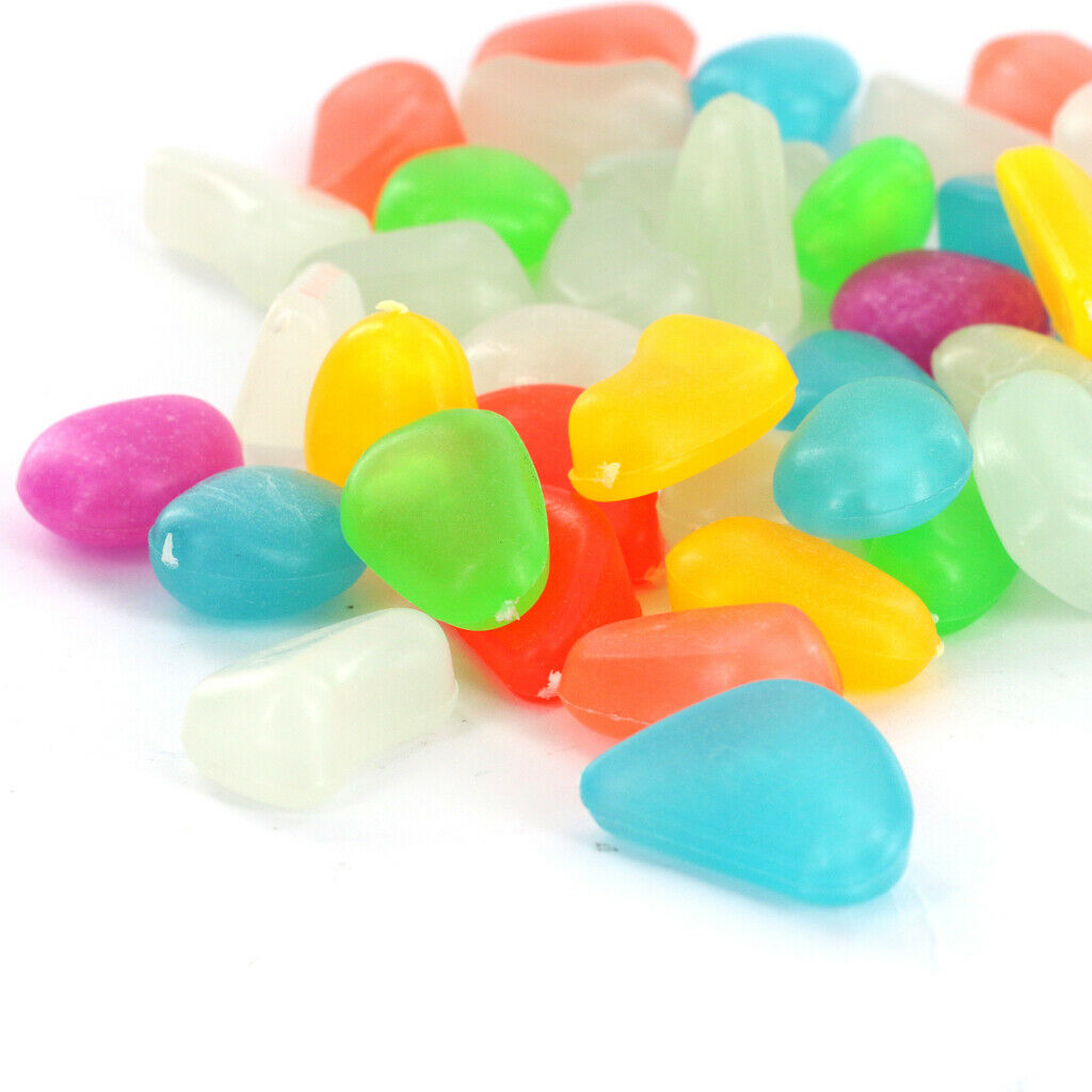 50x Glow Stones Luminous Pebbles Riverstones Fish Tank Aquarium Decoration