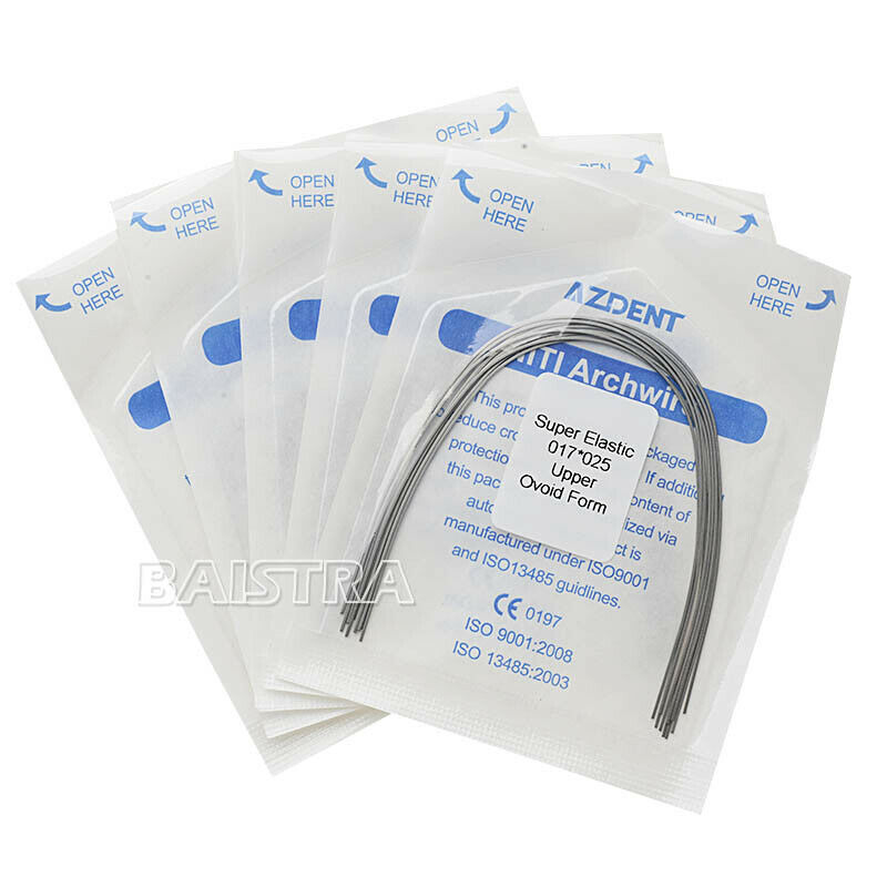 50 bags Dental Orthodontic Arch Wire Super Elastic Niti Rectangular 17x25 Upper