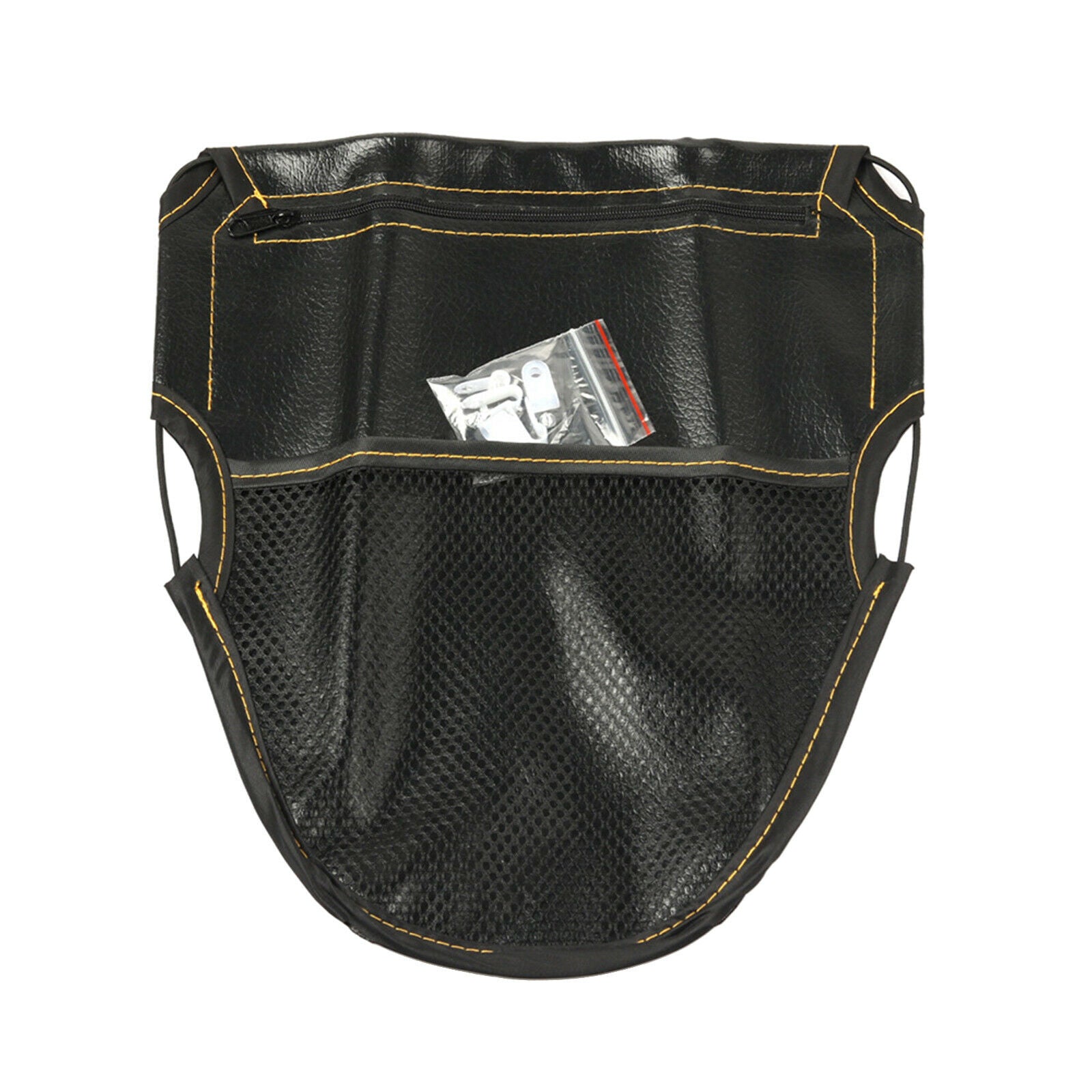 Black Leather Motorcycle Under Seat Storage Pouch Bag Case Durable Premium