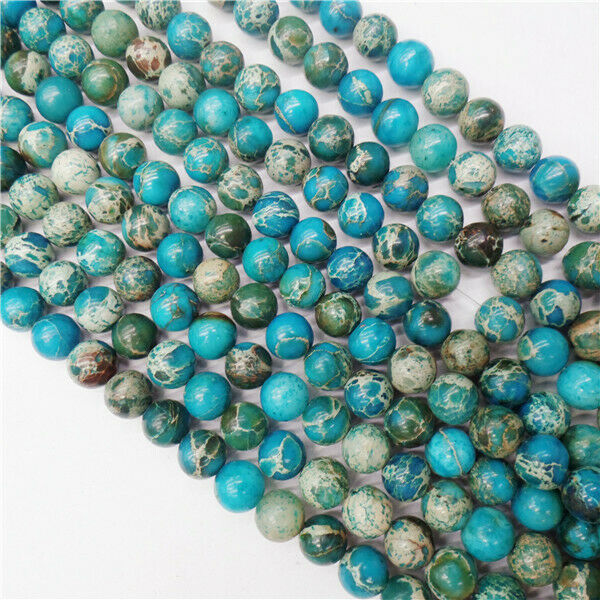 1 Strand 6mm Blue Sea Sediment Jasper Rondelle Round Ball Beads 15.5inch HH8908