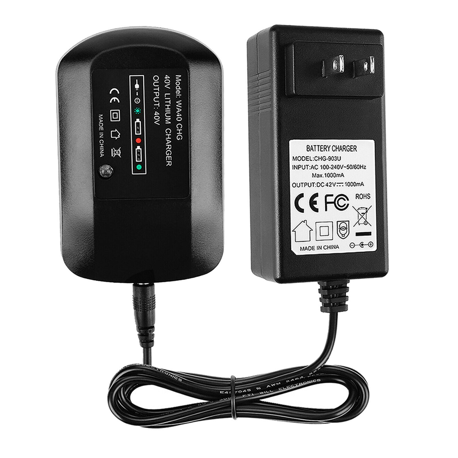 Plastic Battery Charger Replacement Battery for WG380 WG580 Battery Black