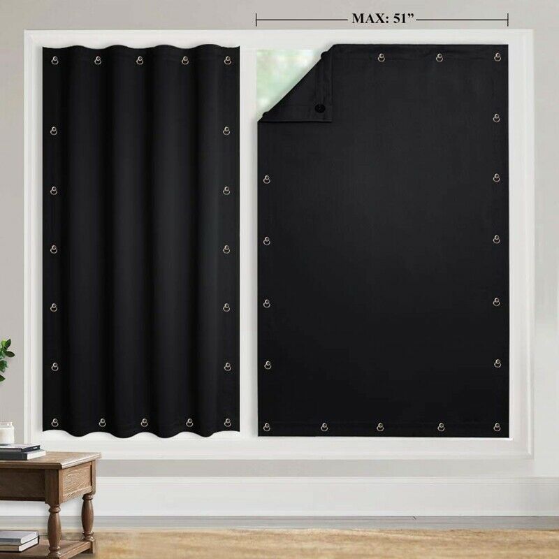 Temporary Blackout Blind Curtain For Window Adjustable Sucker Shade Drape TherZ3