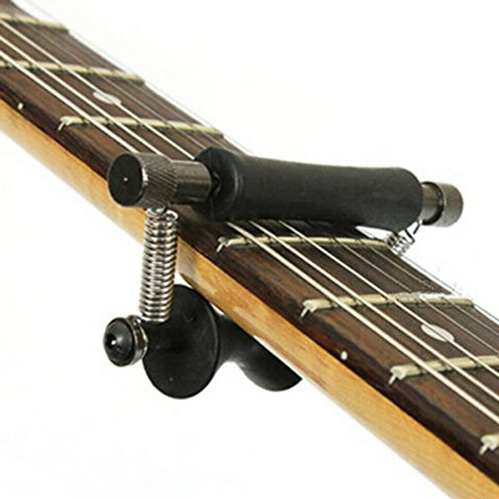 Anti-Rust Carbon Steel Guitar Easy Tunning Rolling Glider Sliding Capo Black
