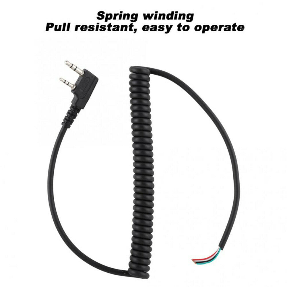 2Pin 4 Wire Microphone Connectors Speaker Mic Cable For Baofeng UV5R For Kenwood