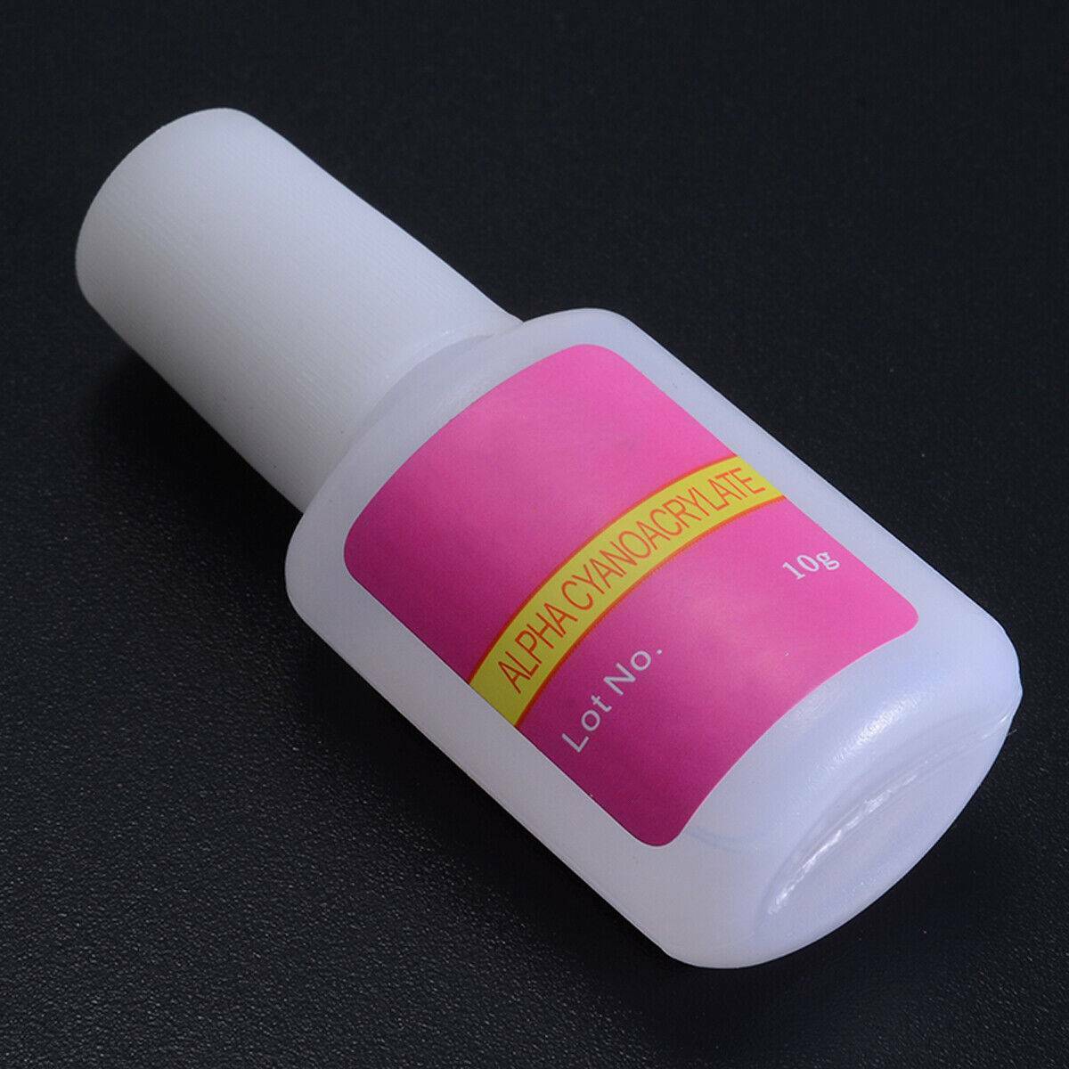Nail Glue w/ Brush Clear Strong Adhesive Acrylic for False Nails Tip Art 10g -UK