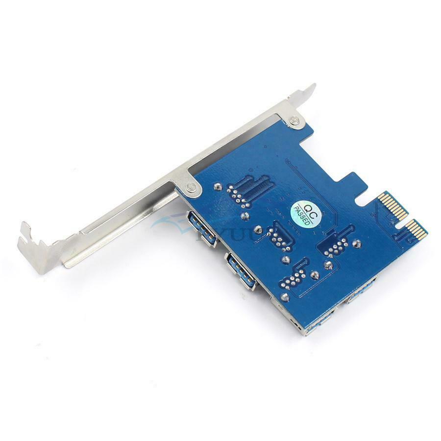 120×68×58MM Computers Add-On  PCI-E 1 To 4 Riser Card Support DOS/L INUX System
