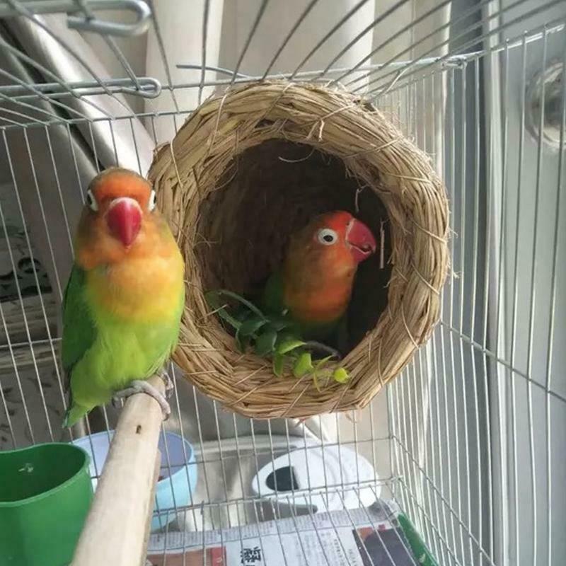 Bird Nest Woven Natural Straw Parrots Pigeon Swallow Small House Cage Handmade