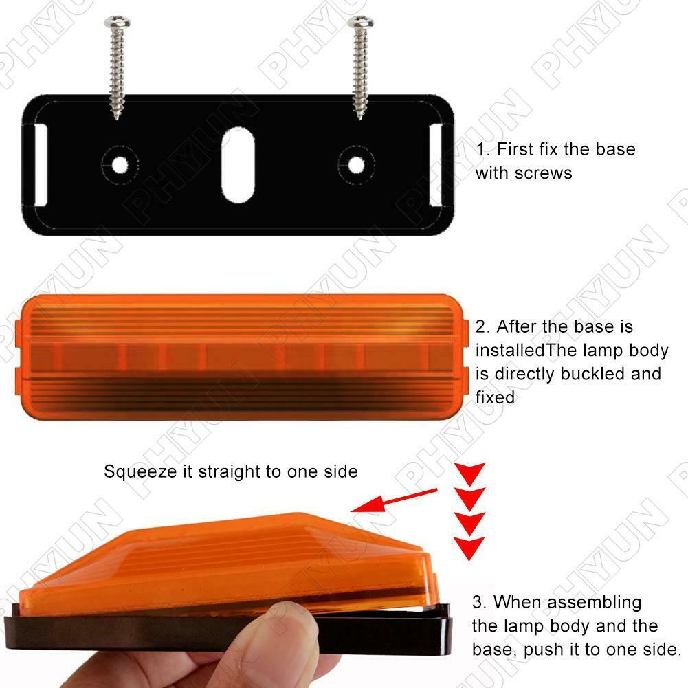 Universal LED Trunk Trailer Brake Light Side Marker Signal Warning Lights 2Pcs