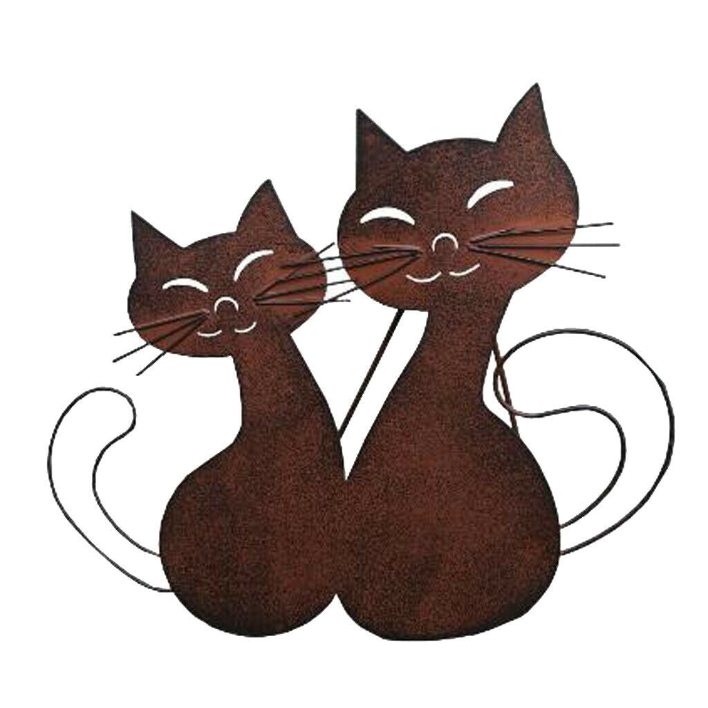 Iron Art Cat Metal Sculpture Spring Handicraft Crafting Furnishing Craft for
