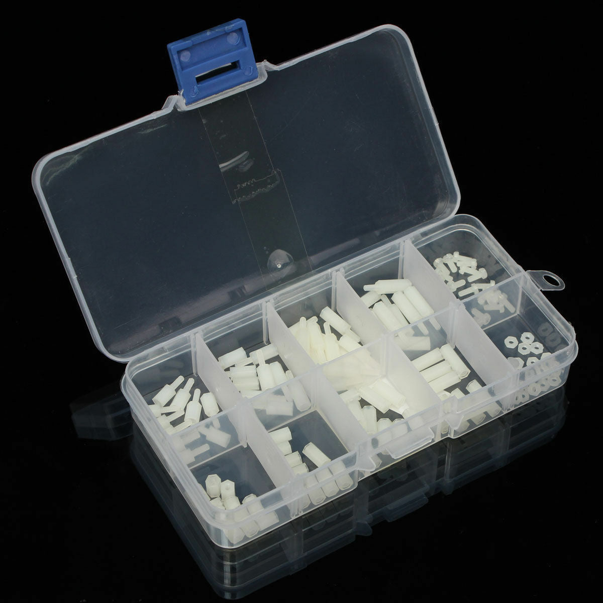 M2 Nylon Hex Spacers Screw Nut Assortment Kit Stand off Plastic Accessories Set
