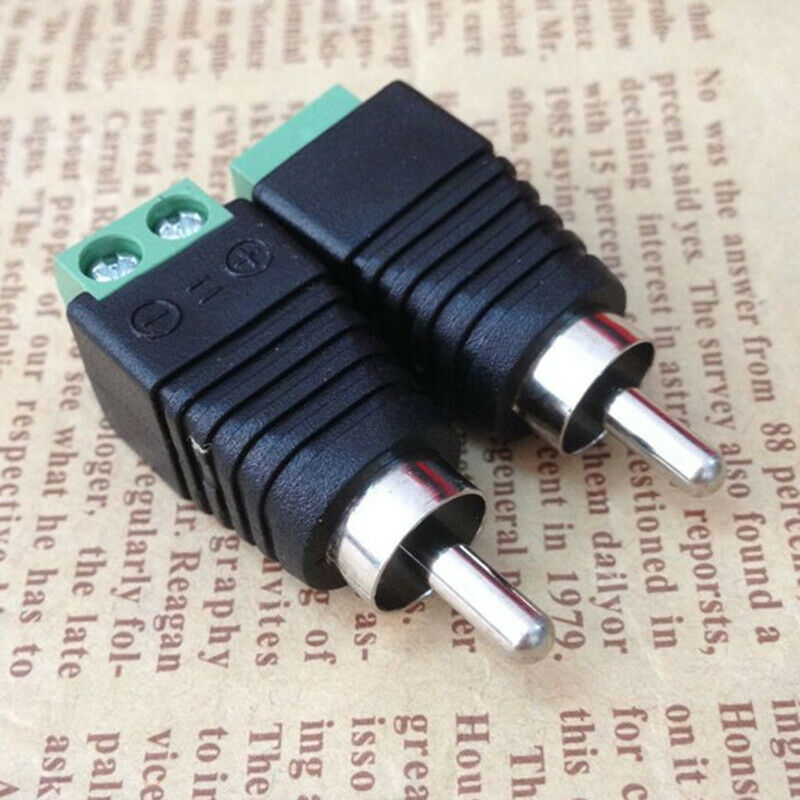 10X/Set Phono Speaker Wire Cable to Audio Male RCA Connector Adapter Jack Plug