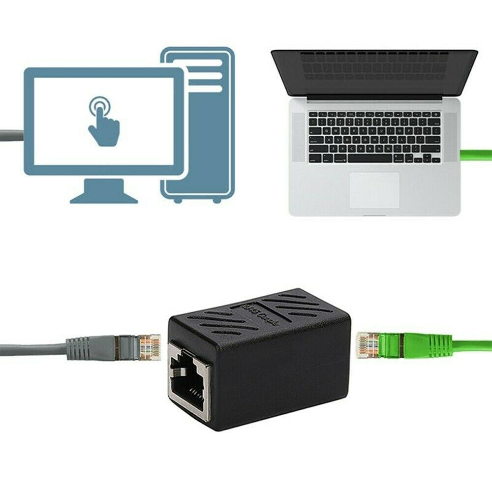 RJ45 Ethernet Coupler Adapter Connector Joiner Cable Extender For Cat 7 6 5 E zj