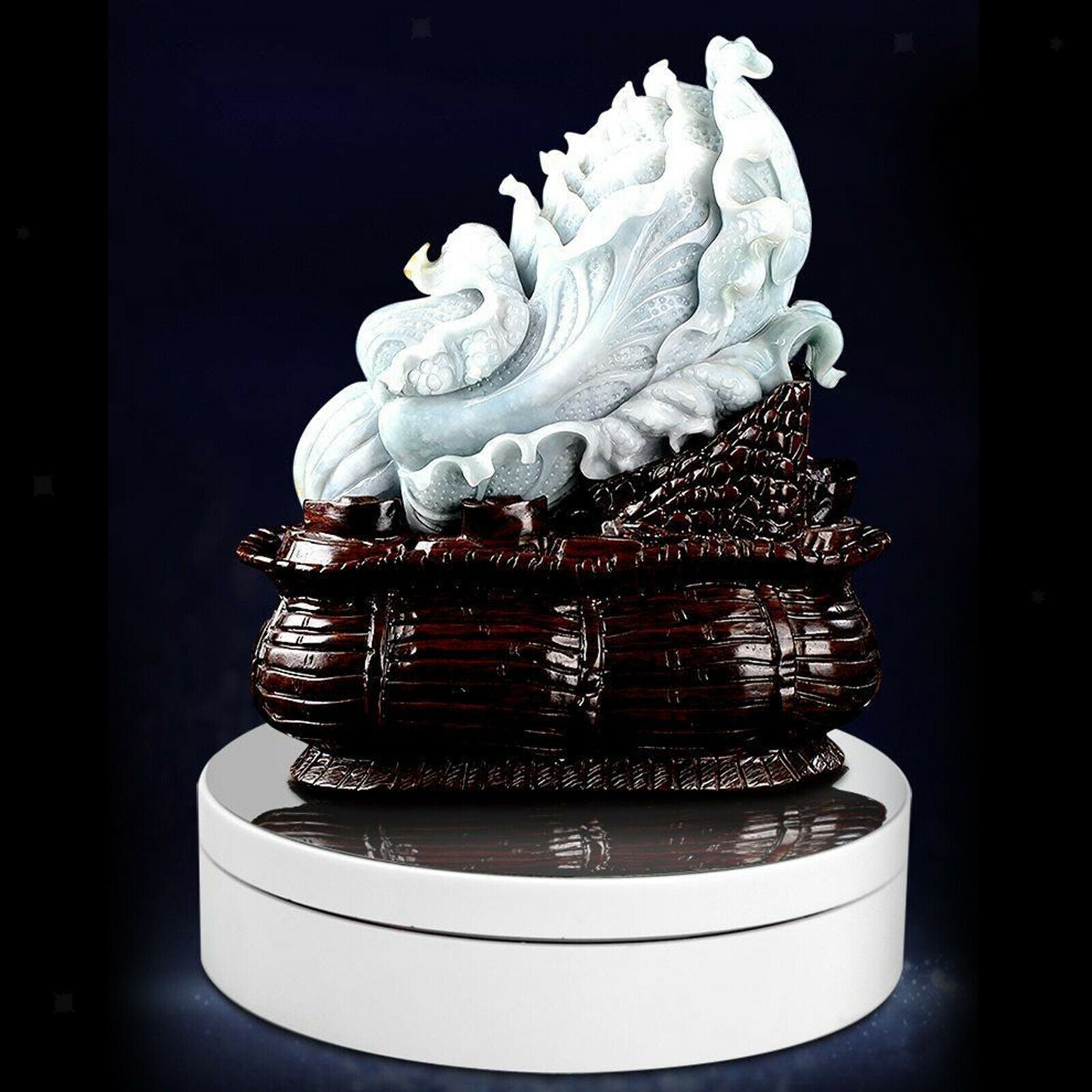 360Â° Rotating Display Stand Turntable Mirrored 3  for Cake Jewelry - white