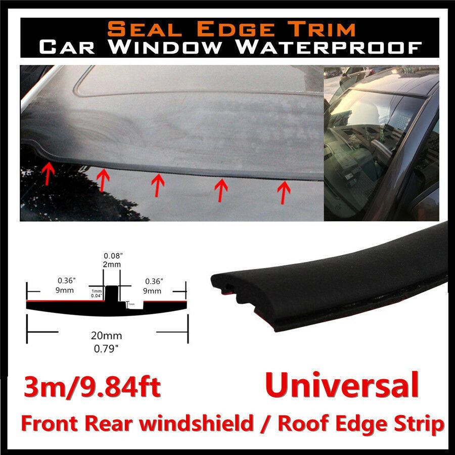 Universal Car Front Rear soundproofing window seal trip Trim 10ft3m All Weather