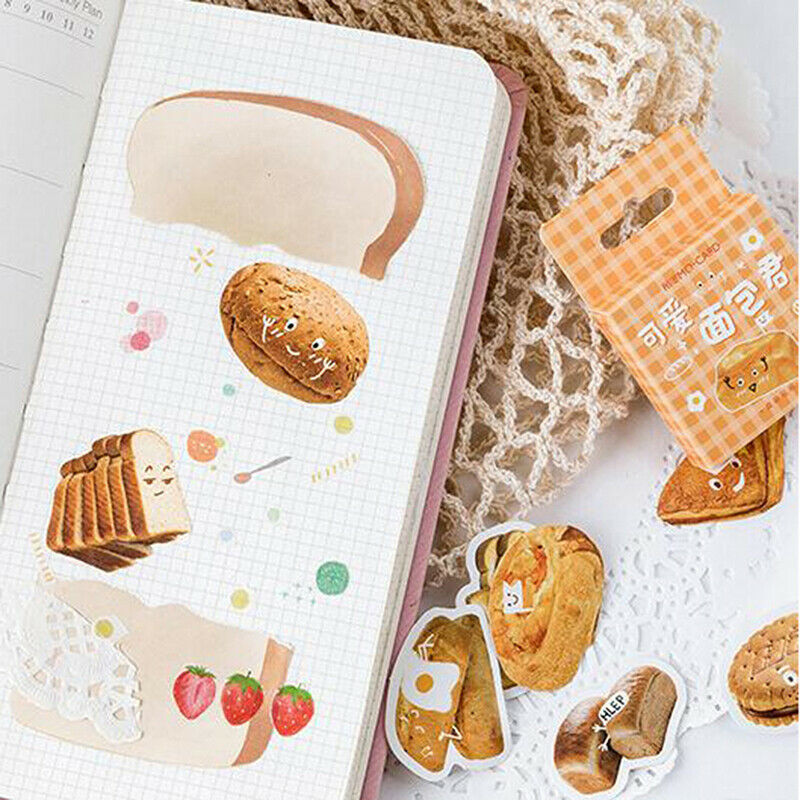 46Pcs/box Lovely Bread Stickers DIY Diary Stationery Scrapbooking Memo St.l8