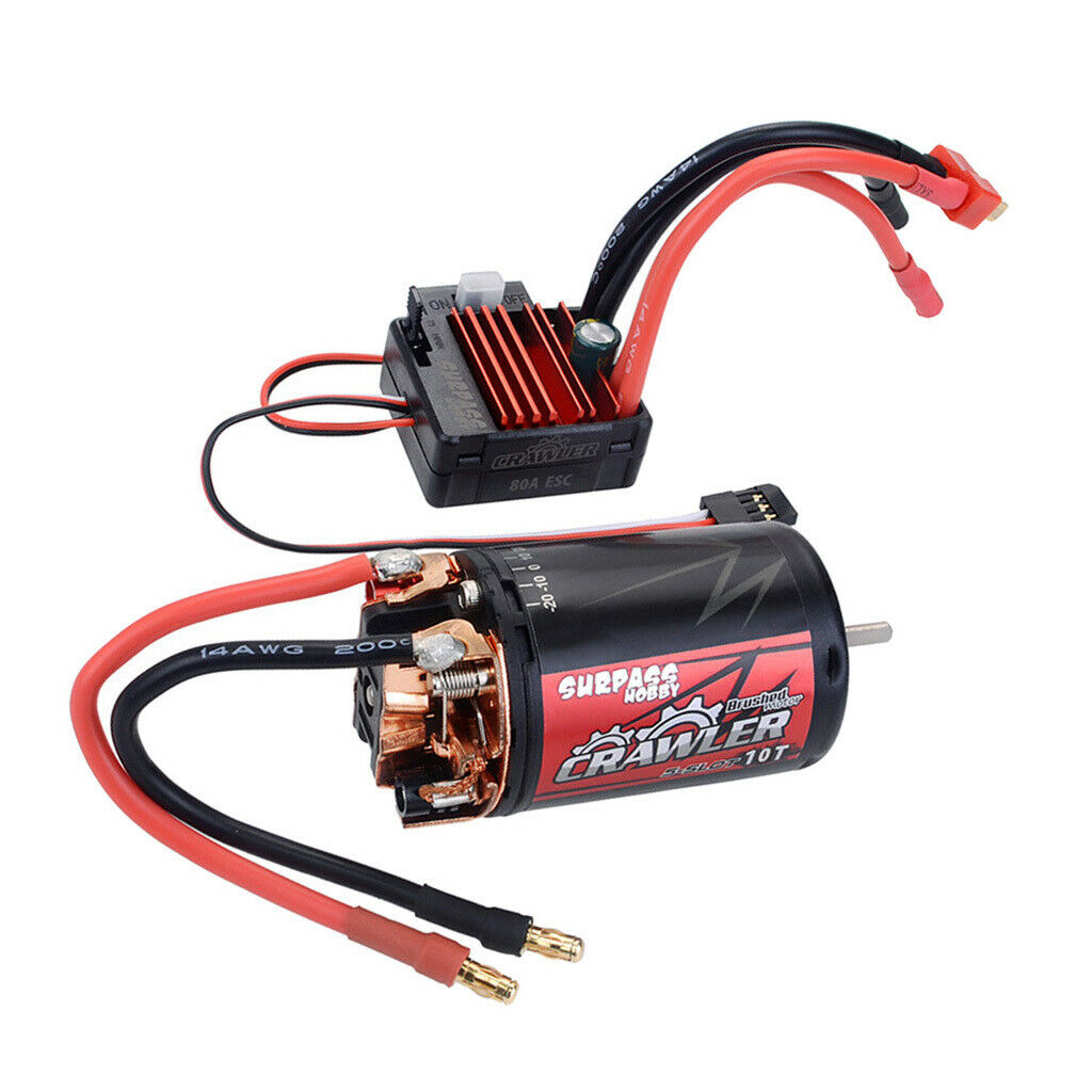 5-Slot 550 Brushed Motor & 80A Brushed ESC for RC 1/10 Axial SCX10 D90 D110