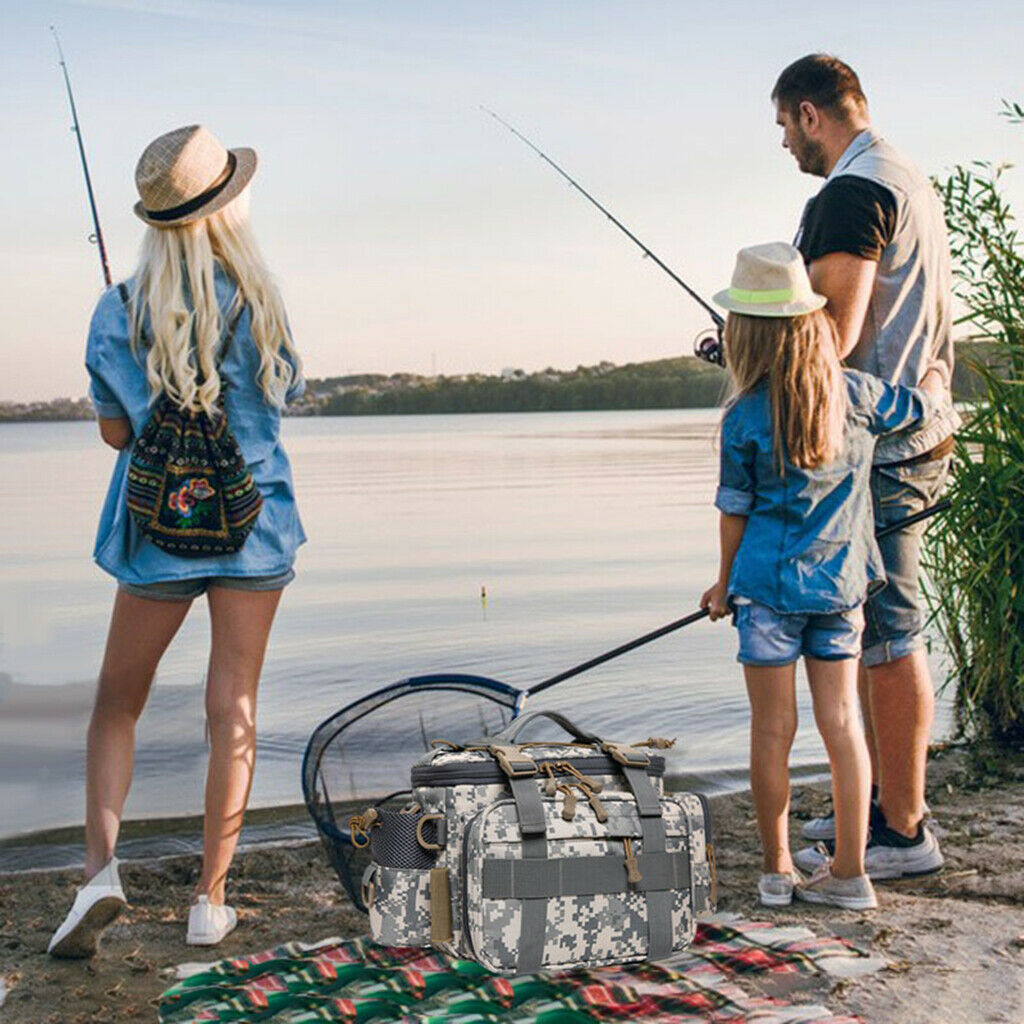 Fishing Tackle Bag Shoulder Storage Bag Organizer for Fishing Outdoor Hiking