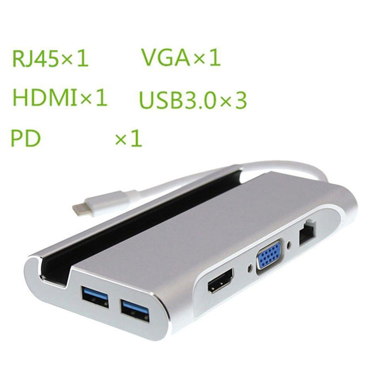 Hub adattatore di ricarica QHND Ethernet USB 3.1 Port C Type