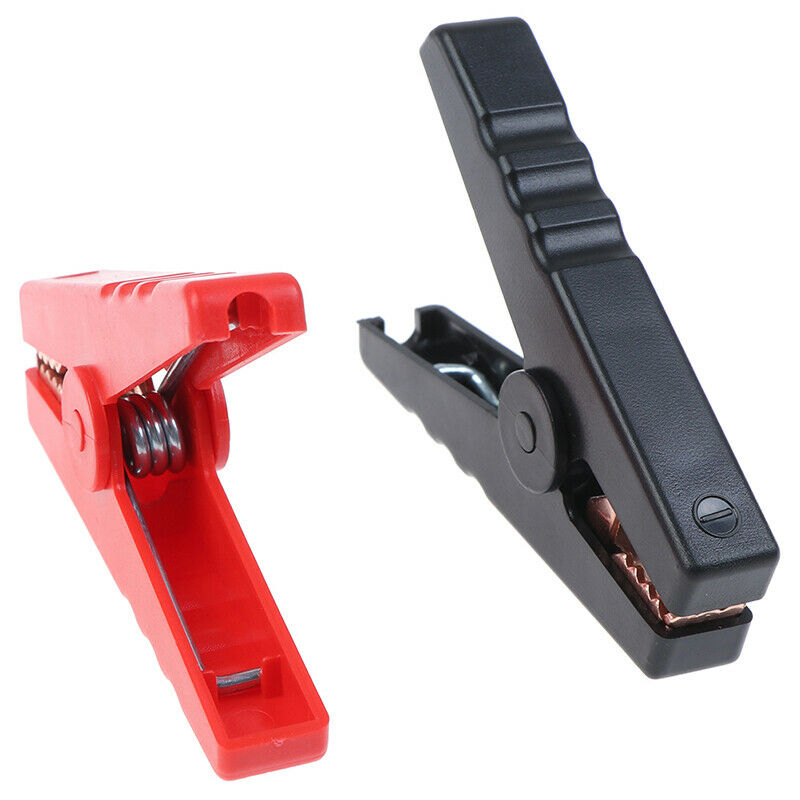 2pcs Large 100A Crocodile Alligator Clips Car Battery Chargers Insulated Clam WF