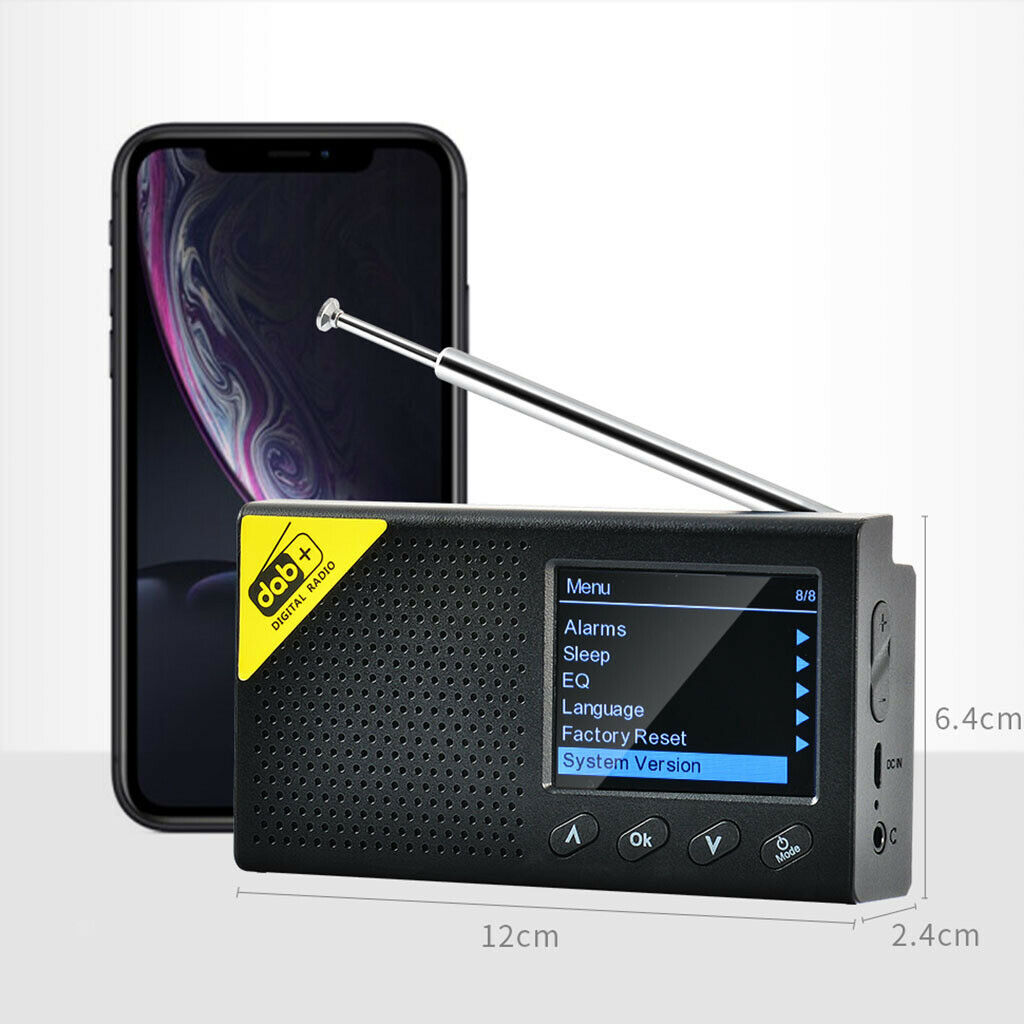 Home Pocket DAB Digital Radio w/ Antenna FM Receiver Rechargeable Battery