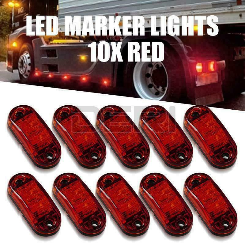 10X Red Side Marker Light Clearance Indicator Rear Lamp LED Trailer Truck Bus RV