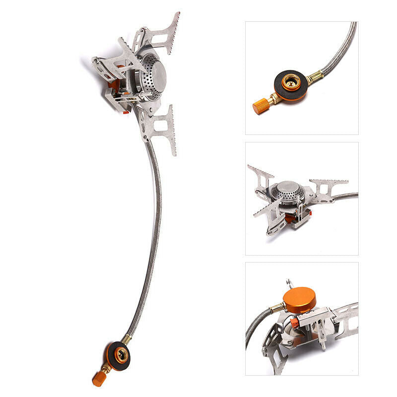 Gas Stove Camping Gas Burner Folding Electronic Stove Hiking Portable Stoves Qx