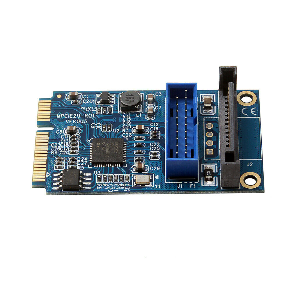 Mini PCIE PCI Express to Dual USB 3.0 ports 19pin 20pin Expansion Adapter Card