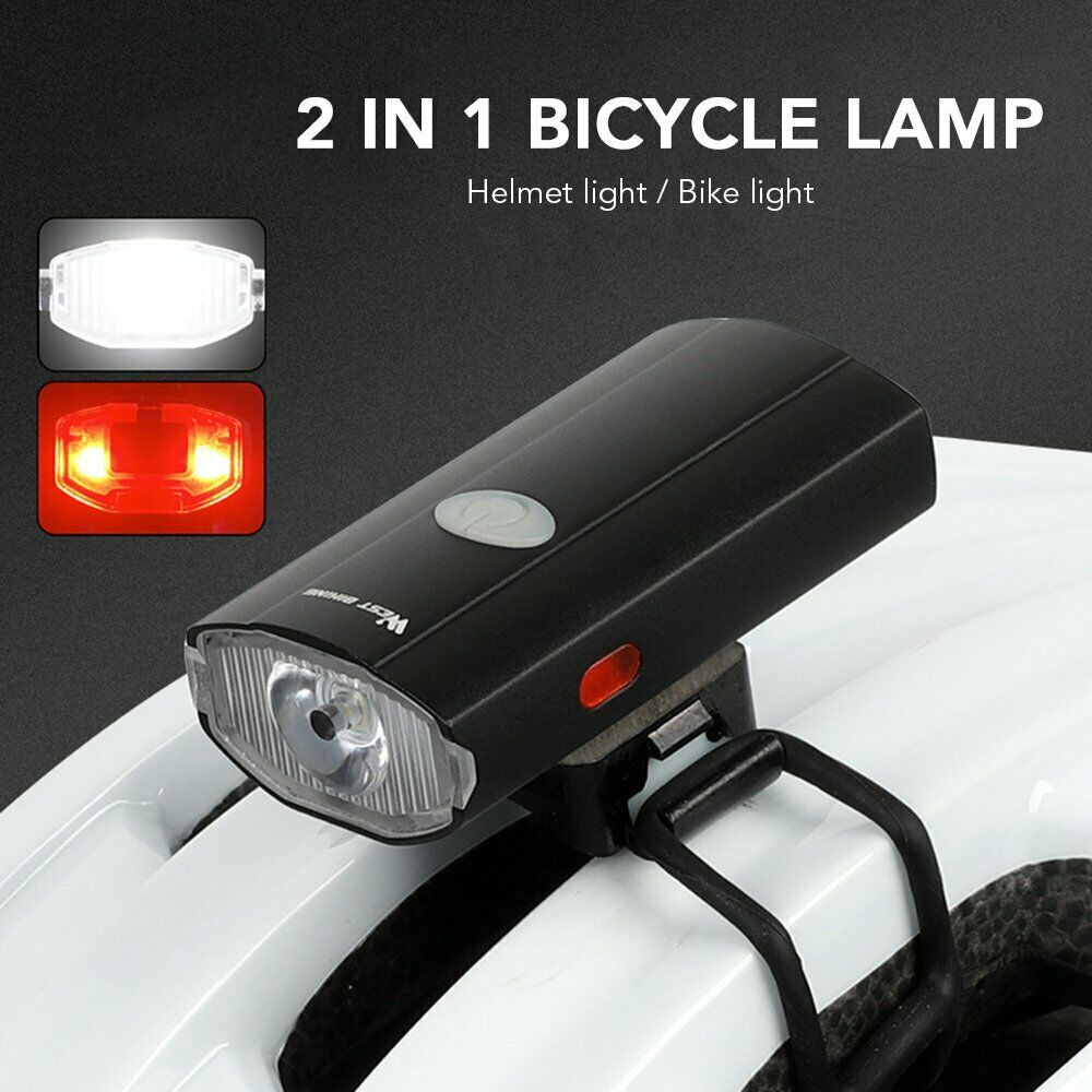USB Rechargeable Flashlight Bike MTB Light Cycling Helmet Headlight Rear Lamp