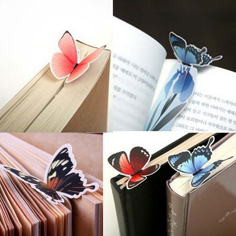 10x Creative Butterfly Bookmark  Cartoon Book Mark Paper Clip Office Scho.l8