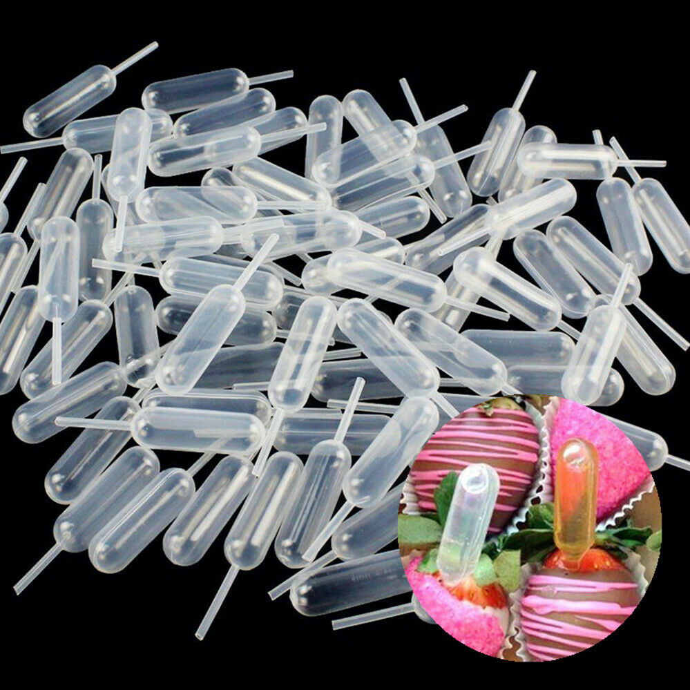 100pcs 4ml Plastic Squeeze Dropper Disposable Jam Transfer Pipette Cupcake Tool