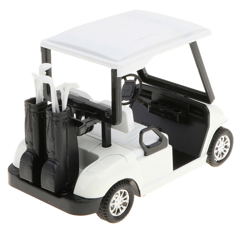 3pcs/set Alloy Pull Back Golf Cart Assorted Colors (Red, Blue and White)