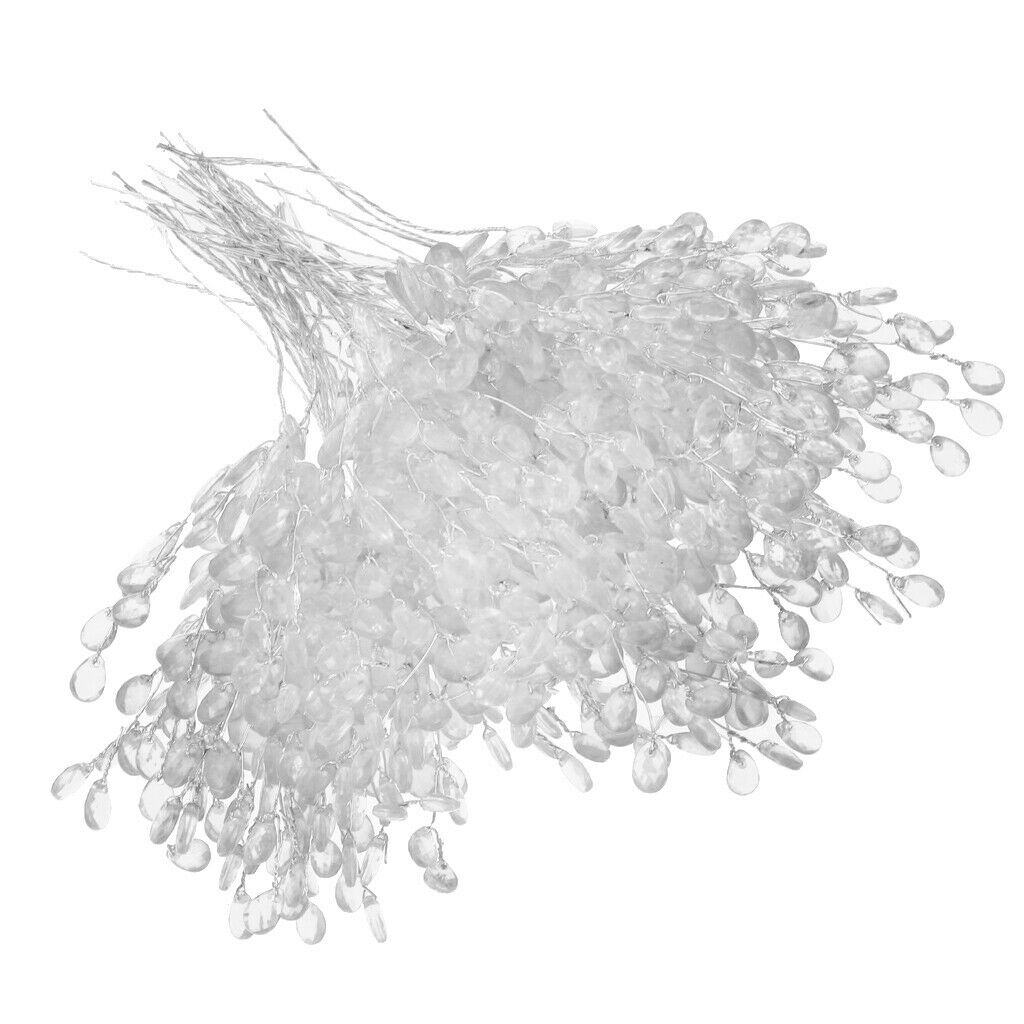 50set Simulated Flower Bouquet Twigs f/ Christmas Brides Wedding White