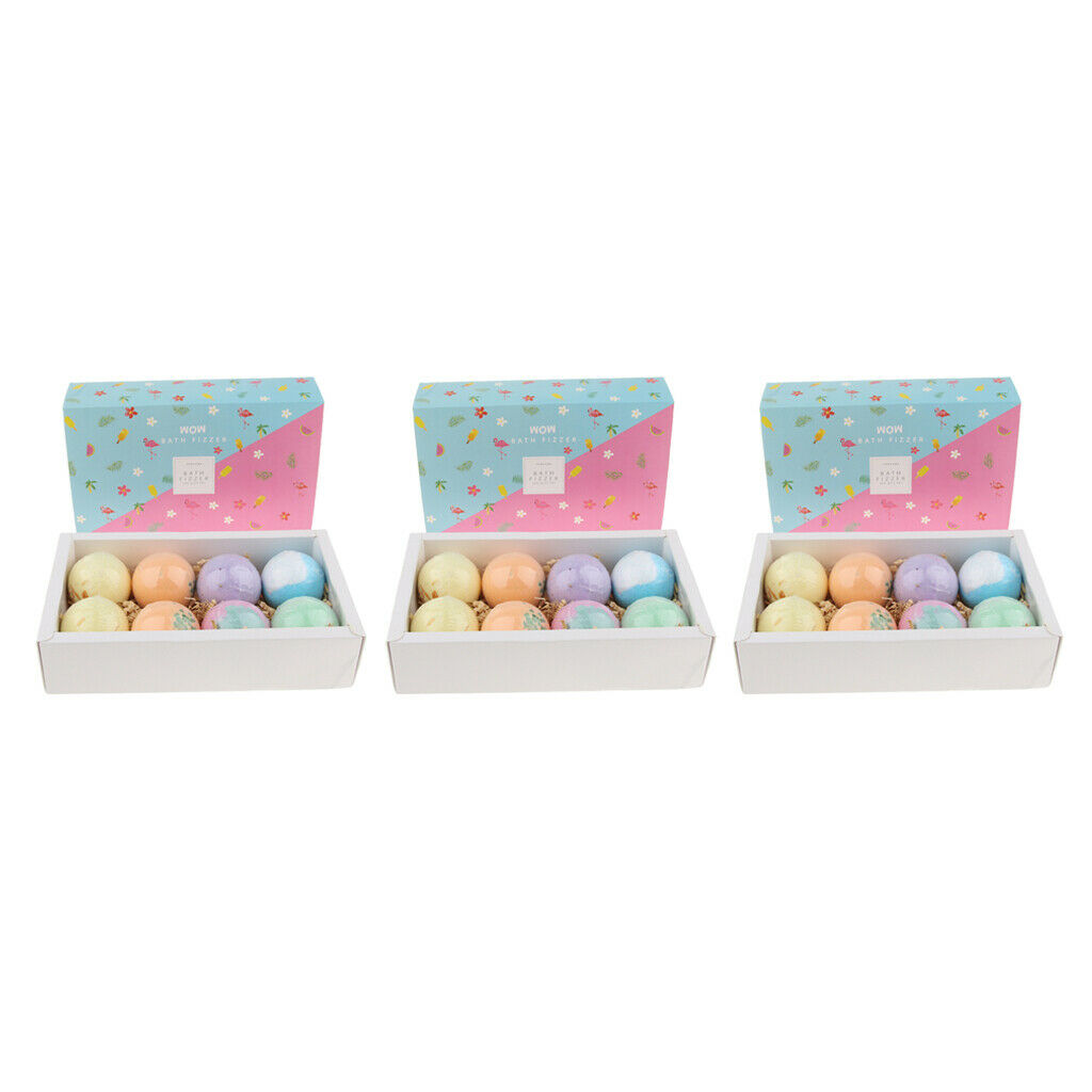 24pcs Bath Bomb Balls Natural Sea Salt Dry Skin Hydrating Spa Bath  Kit