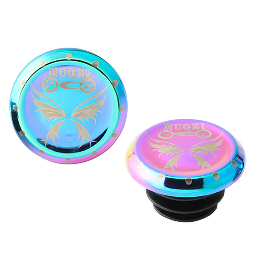 Pair Push-In Bike Handlebar End Plugs Caps Handle Bar Grips Ends Colorful