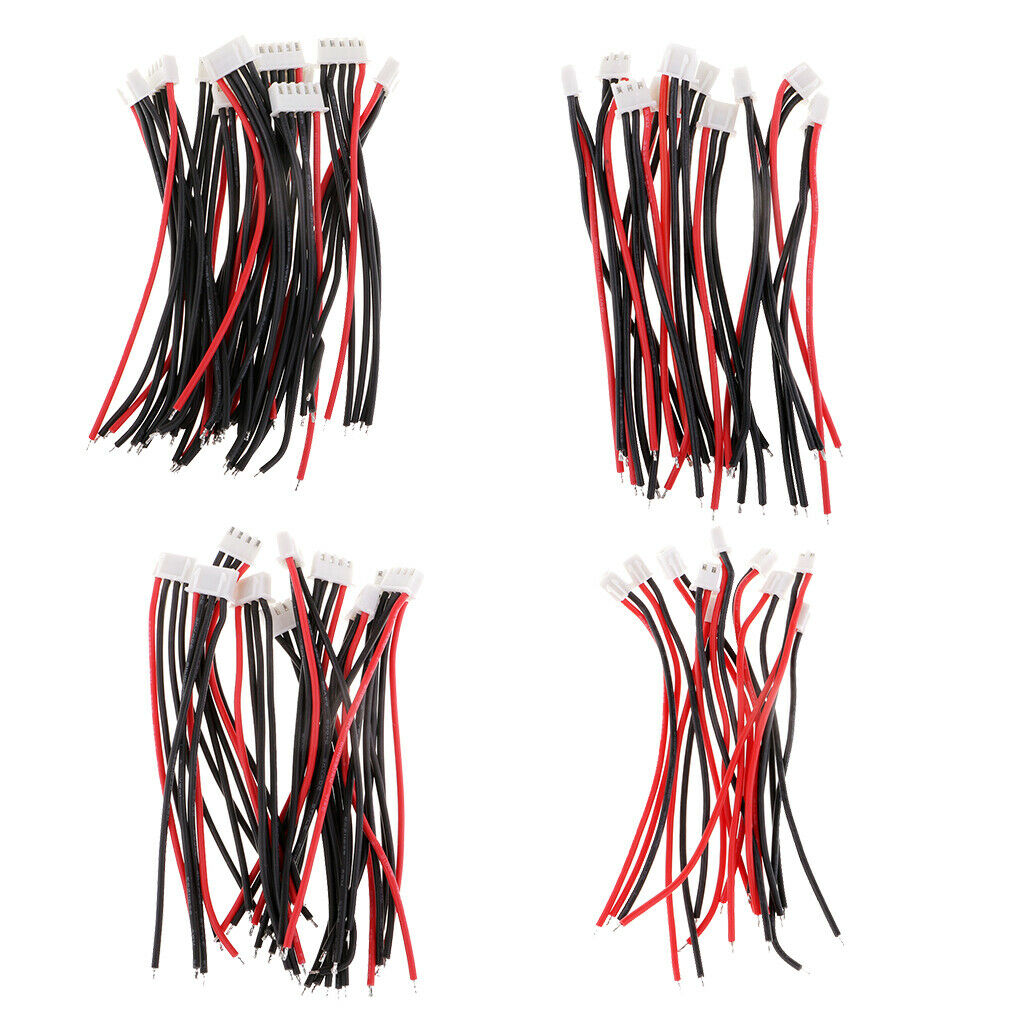 30Pcs/Set JST-XH Connector Silicone Charging Cable for Lipo Lithium Battery