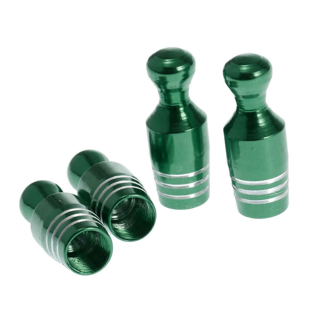 4PCS Green Wheel Tyre Tire Valve Stems Air Dust Cover Caps for Car Truck Bike