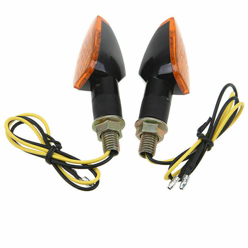Motorcycle Turn Signal Lights Indicator Blinker Amber Lighting 12V Black