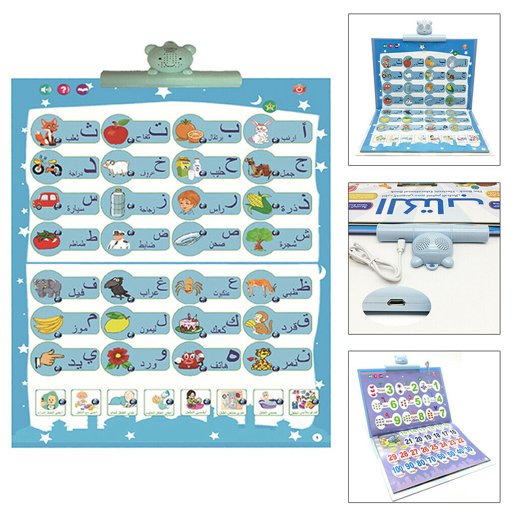 Electronic Alphabet Poster Interactive Educational Letters Numbers 123