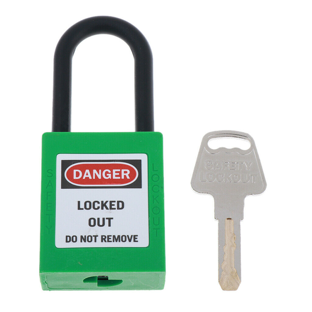 Safety Security Lockout Padlock Keyed Alike Nylon 38mm Shackle  Green