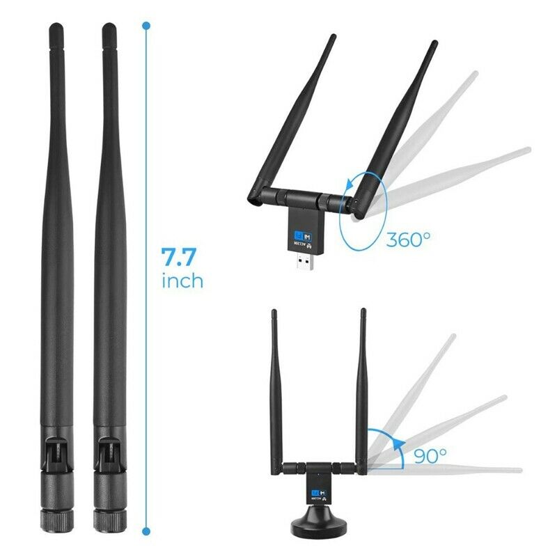 4X(Wireless WiFi Adapter 1200Mbps USB3.0 Dongle 2.4G/5G Long Range Stable SD7B6)