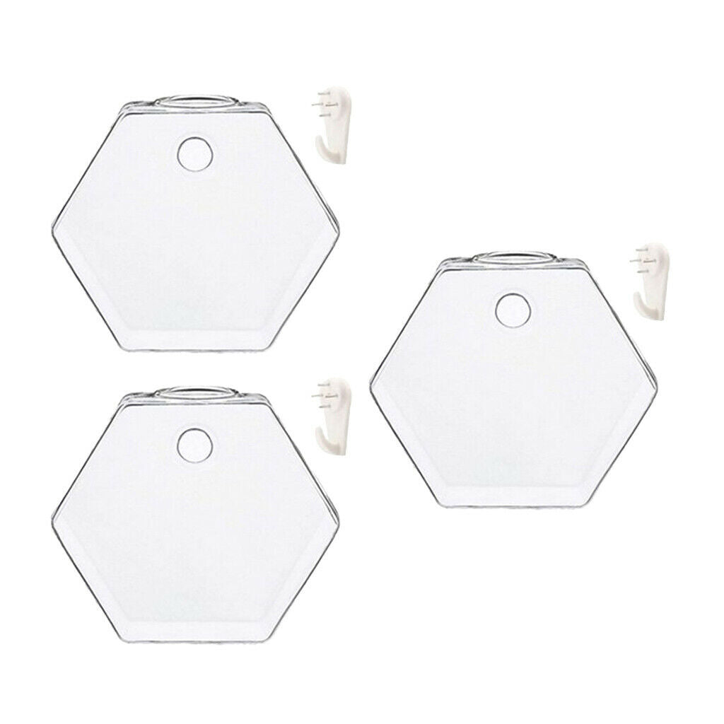 3pcs Clear Hexagon Hanging Planters Hydroponic Pot Terrariums Container
