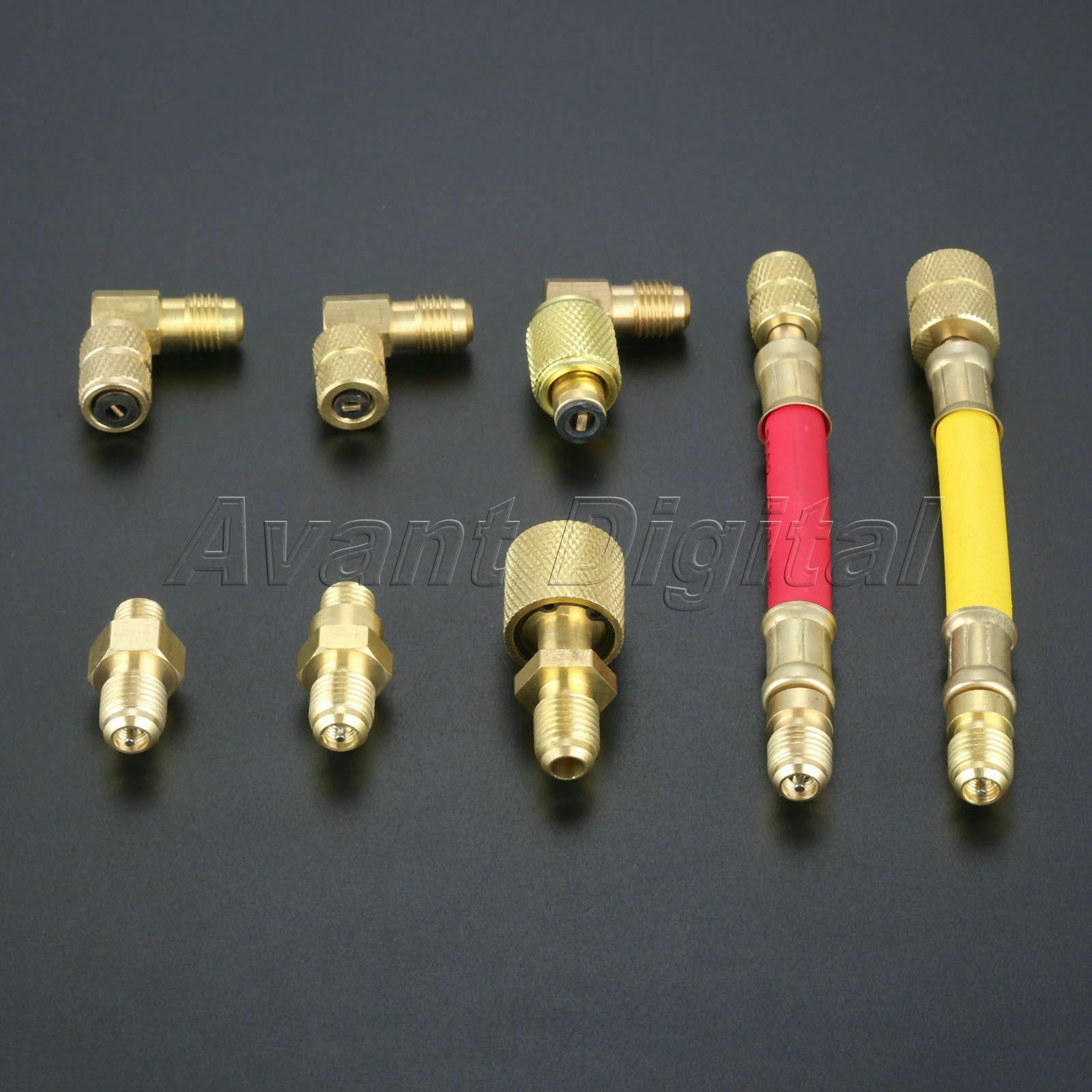 Auto A/C Air R134A R12 Conditioner Refrigeration Converting Adapter Hose Set Kit
