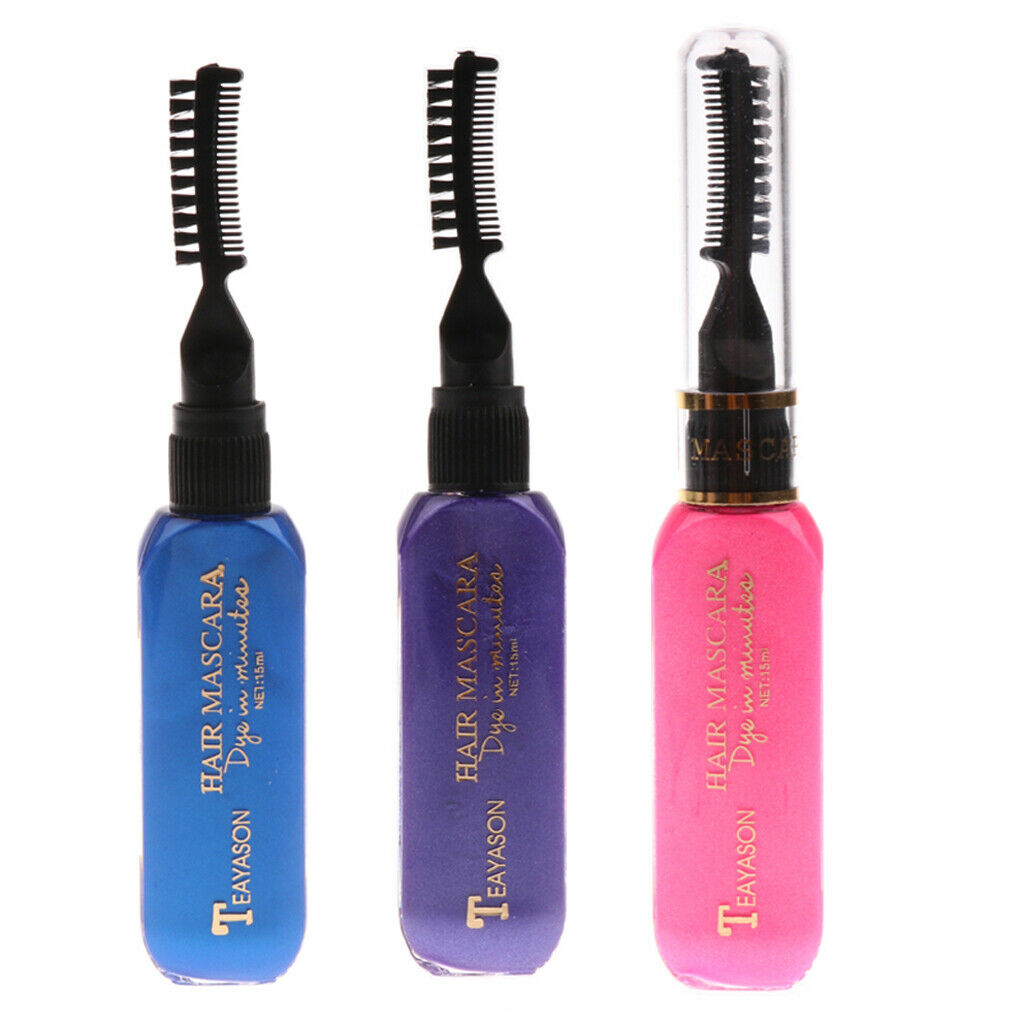 3pcs Disposable Hair Color Chalk Dye Tint Highlight Mascara Pink/Purple/Blue