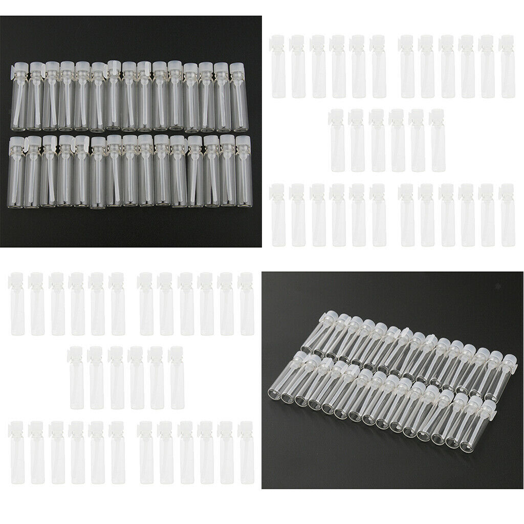 120 lot 1ml Mini Glass Bottle Jar Sample Vials Essential Oil Perfume Liquids