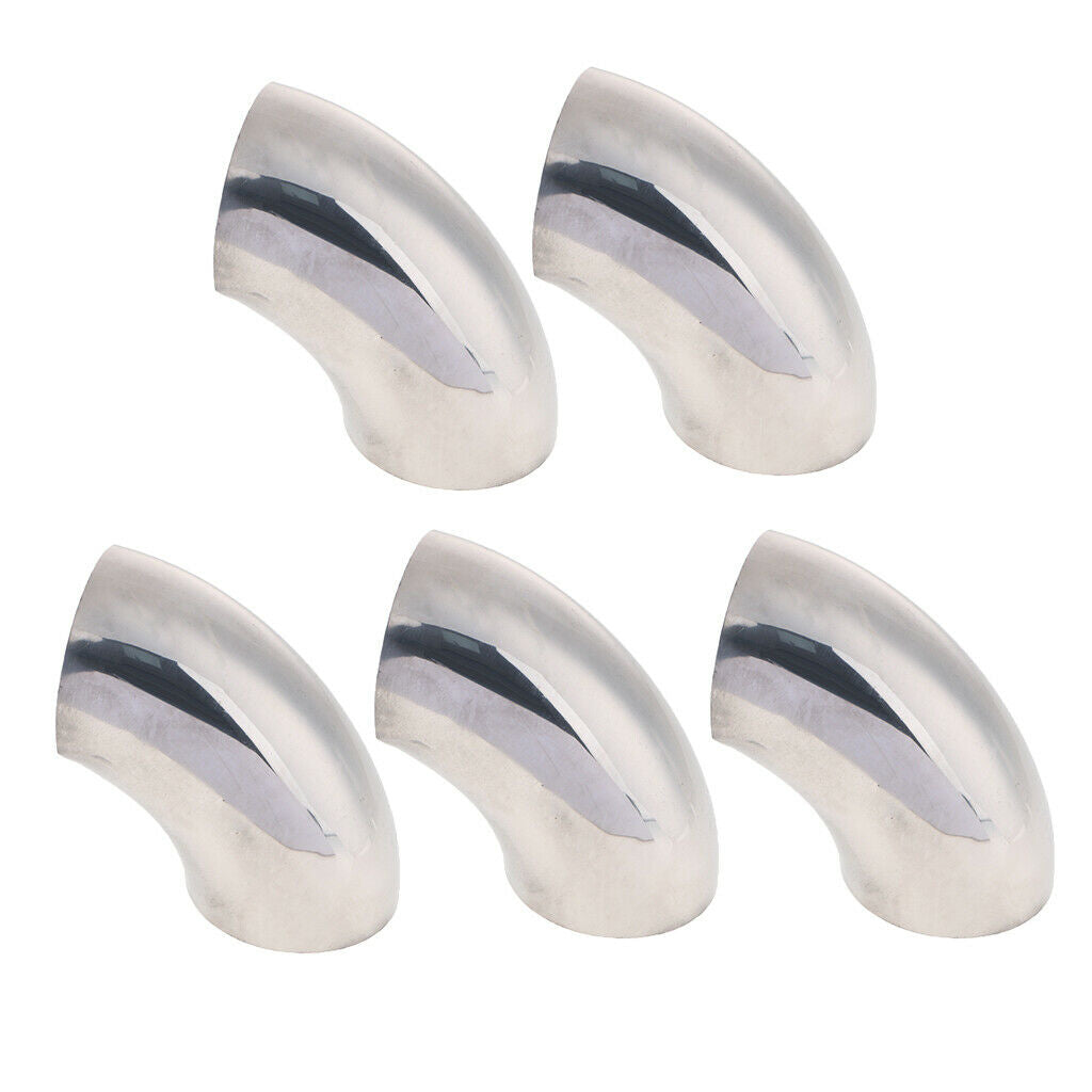 5 Pieces Stainless Steel Auto 2.5" 90 Deg Weld-On Exhaust Pipe Thickness:1mm