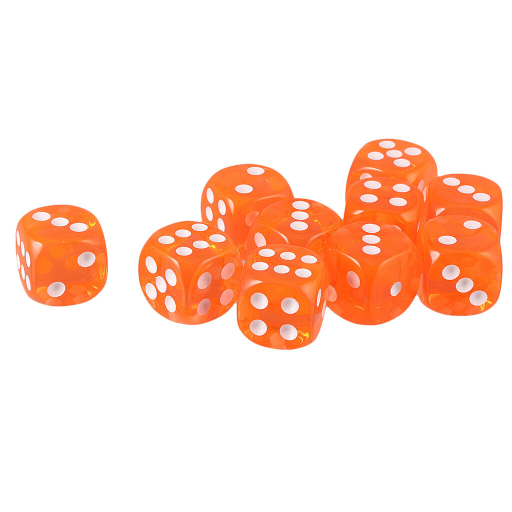 Six Side Dice D6 for Roleplaying Game Tabletop RPG Math Teaching Orange