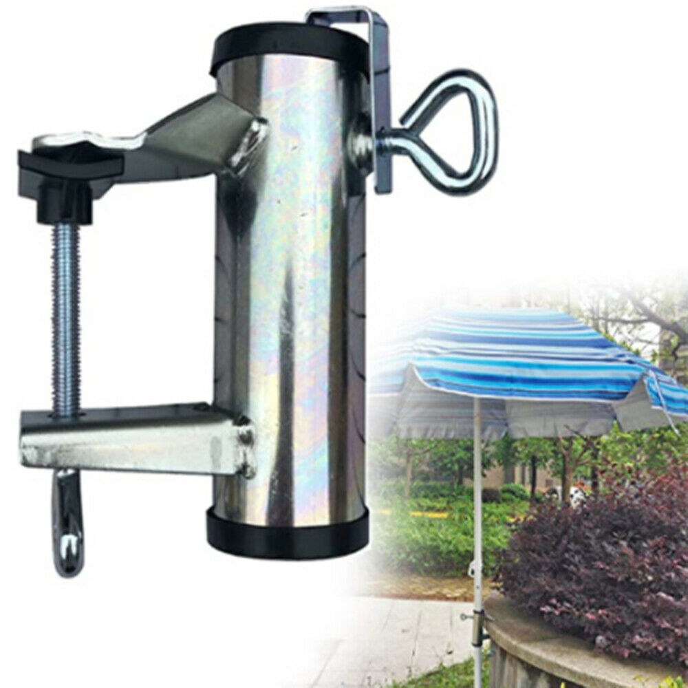 Stable Heavy Duty Parasol Fixed Clip Patio Metal Outdoor Garden Umbrella Stand