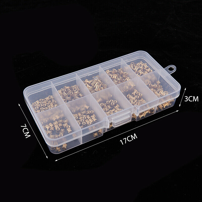 Set 500 pezzi Kit di assortimento di dadi zigrinati in ottone con filettaturBDA