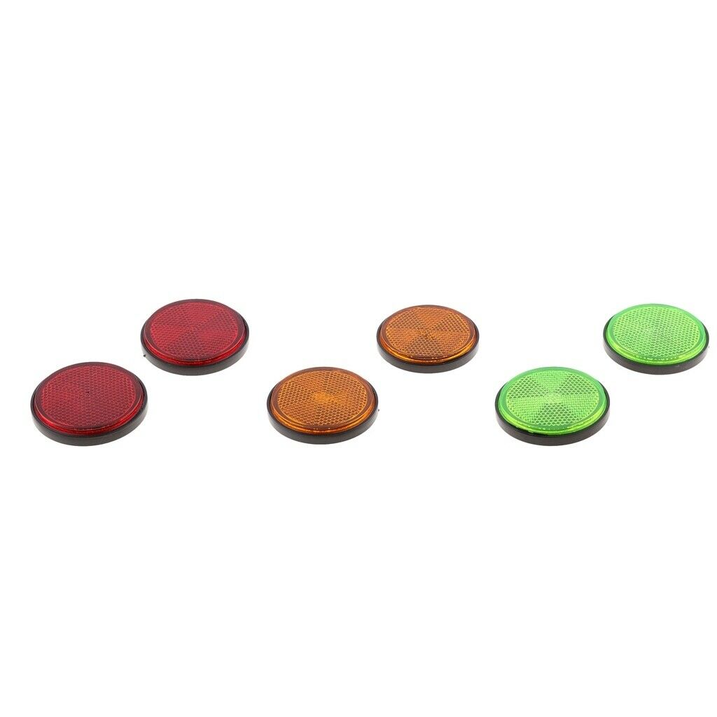 6 Pieces Round Reflectors for Motorcycles Motor ATV Bikes Dirt Bike